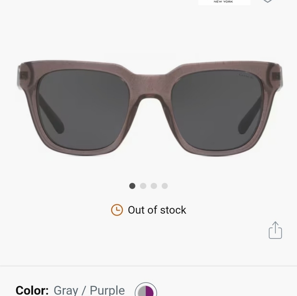 Coach Gray and Purple Sunglasses Coach HC8240